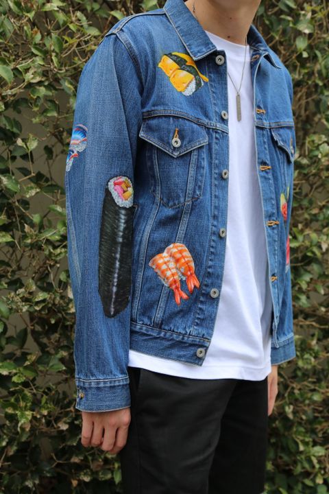doublet FOOD HAND-PAINTED DENIM JACKET"L.BLUE"style.2020.8.8.