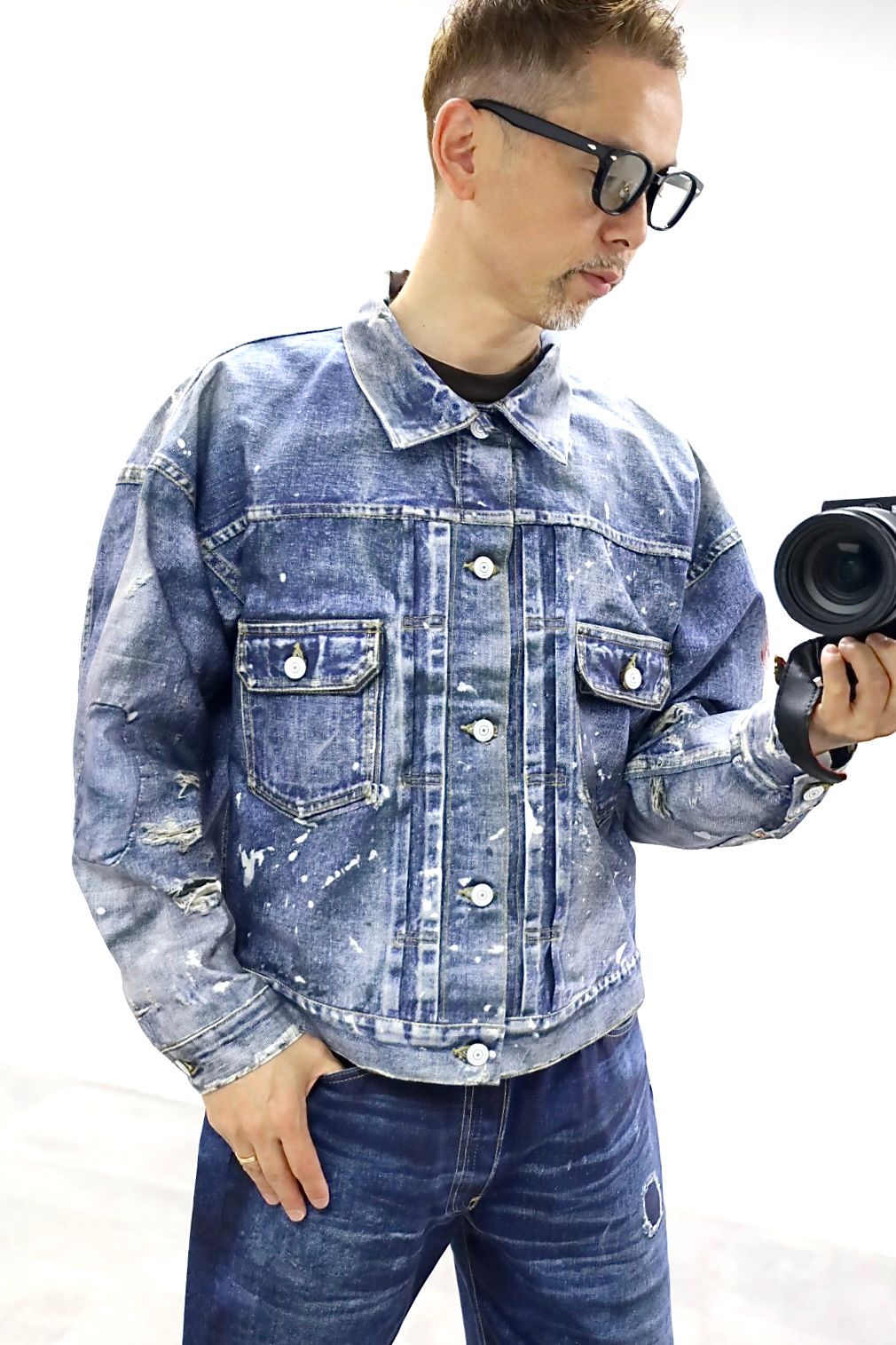 eYe JUNYA WATANABE MAN×New Manual 転写デニムプリントジャケットスタイル
