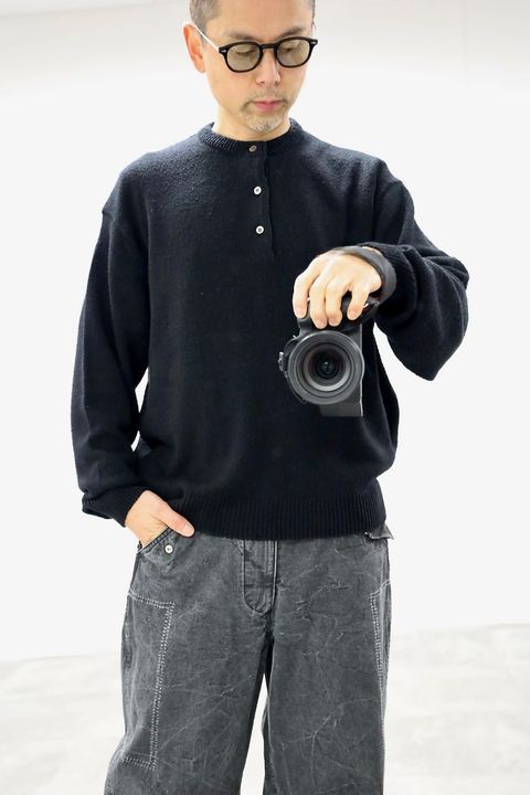 アプレッセ 2026 STYLE1 Washed Silk Nep Henry Neck Sweater(26SAP-03-08)BLACK☆1月10日(土)発売！