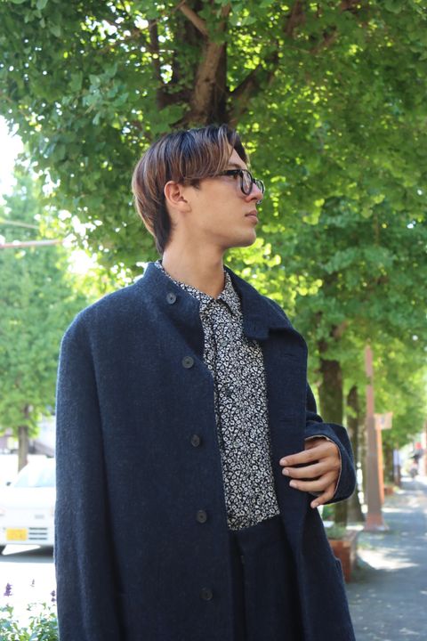 A.PRESSE 23AW Tweed Hunting Jacket"NAVY"スタイル