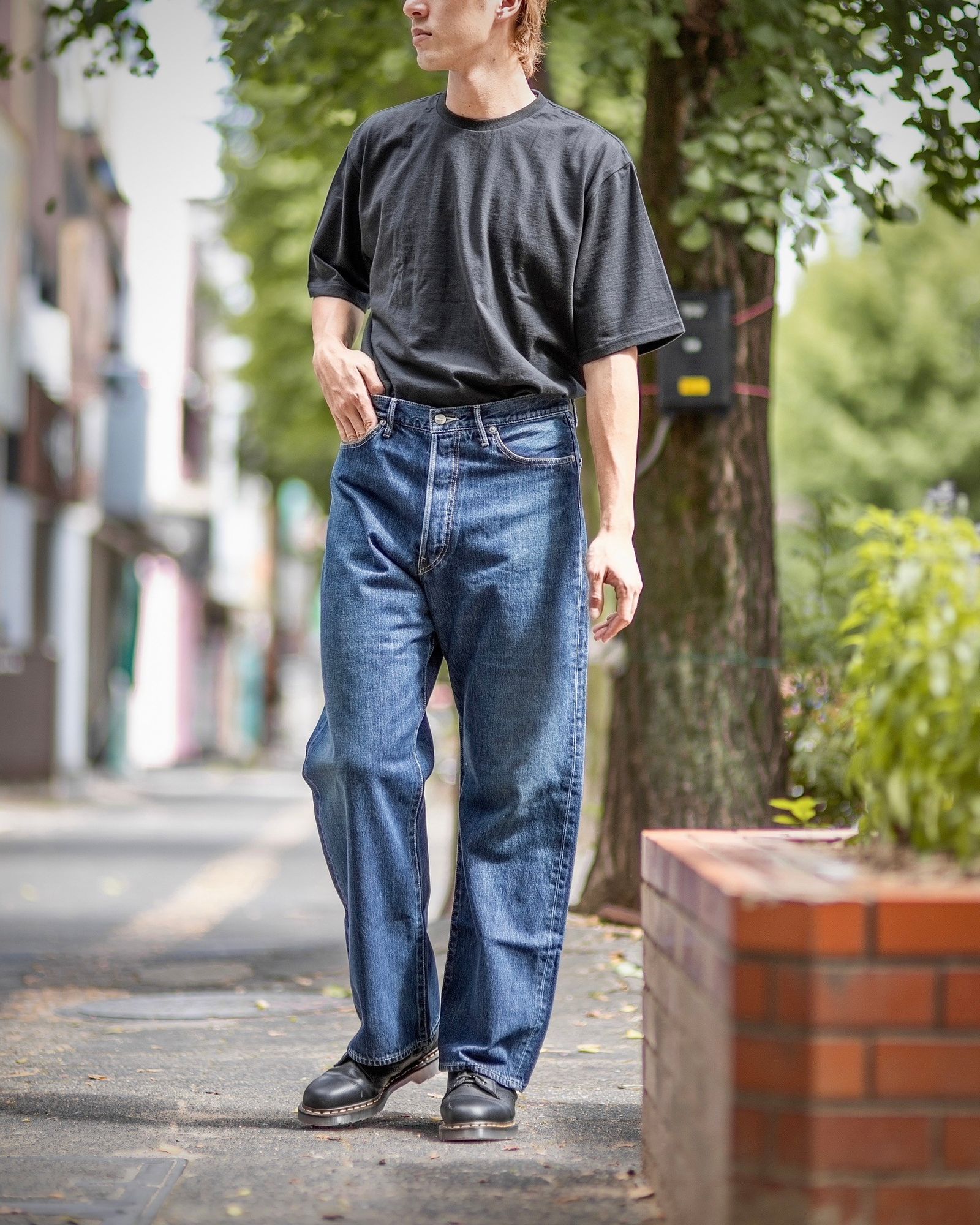 Graphpaper - グラフペーパー24AW Selvage Denim Five Pocket Tapered Pants(GU243-40183DB)DARK  FADE | mark