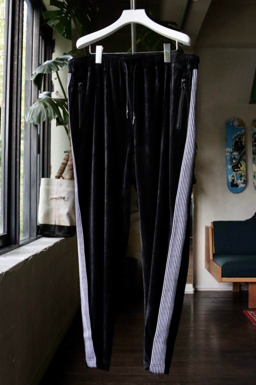 S.F.C 23FW VELOUR TRACK PANTS(SFCFW23CS07)Black