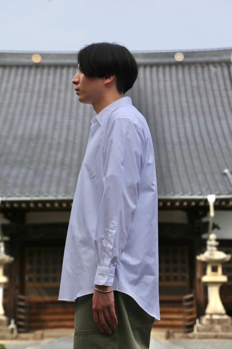 A.PRESSE Regular Collar Shirt"WHITE"style.2021.7.24.