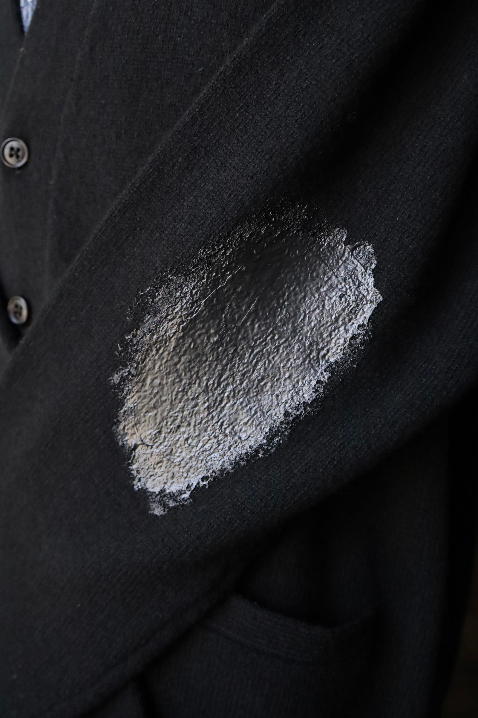 ヨーク24FW PAINTED ELBOW PATCH CARDIGAN(YK24FW0821S)BLACK
