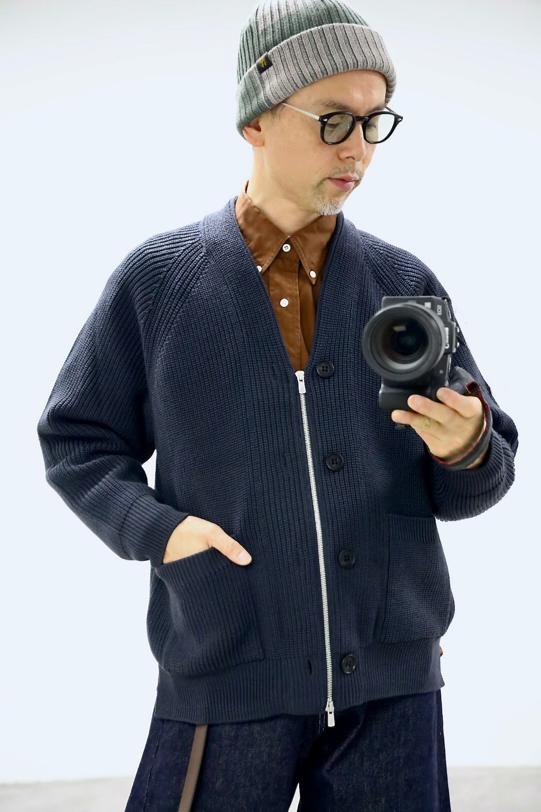 コムデギャルソンオム26FW BATONER ZIPカーディガン (HR-N002-051-2)CHARCOAL GRAY☆8月7日(金)発売！