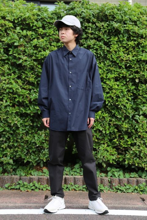Graphpaper Broad L/S Oversized Regular Collar Shirt style. 2021.06.23.