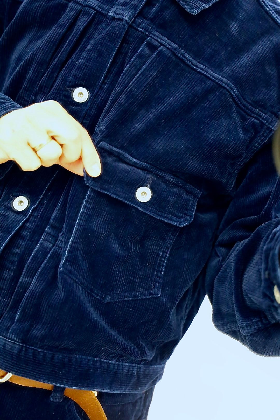 FOUNDOUR CORDUROY JACKET"INDIGO"スタイル.2025.10.12.