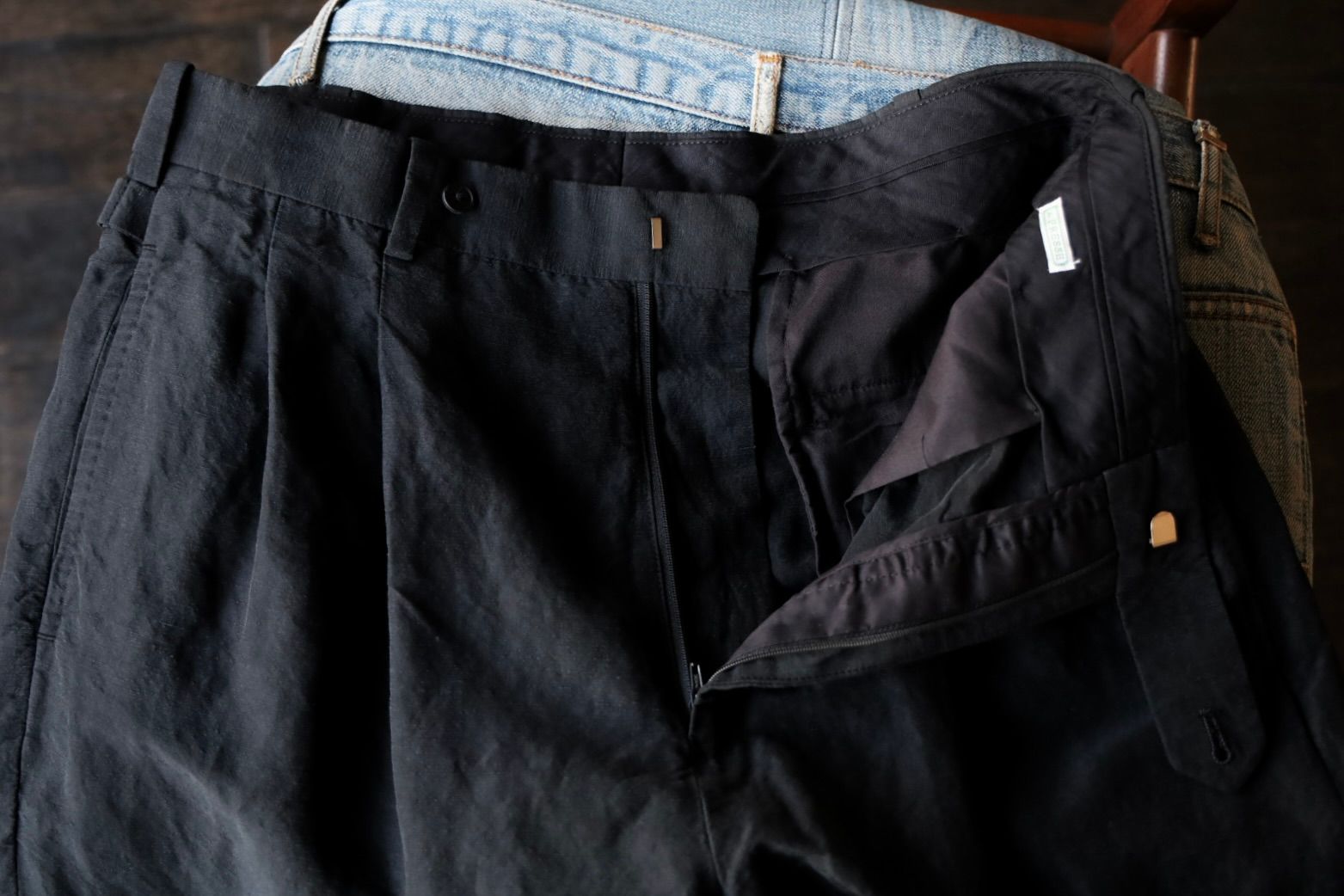 アプレッセ 25SS Silk Linen Trousers(25SAP-04-21H)BLACK