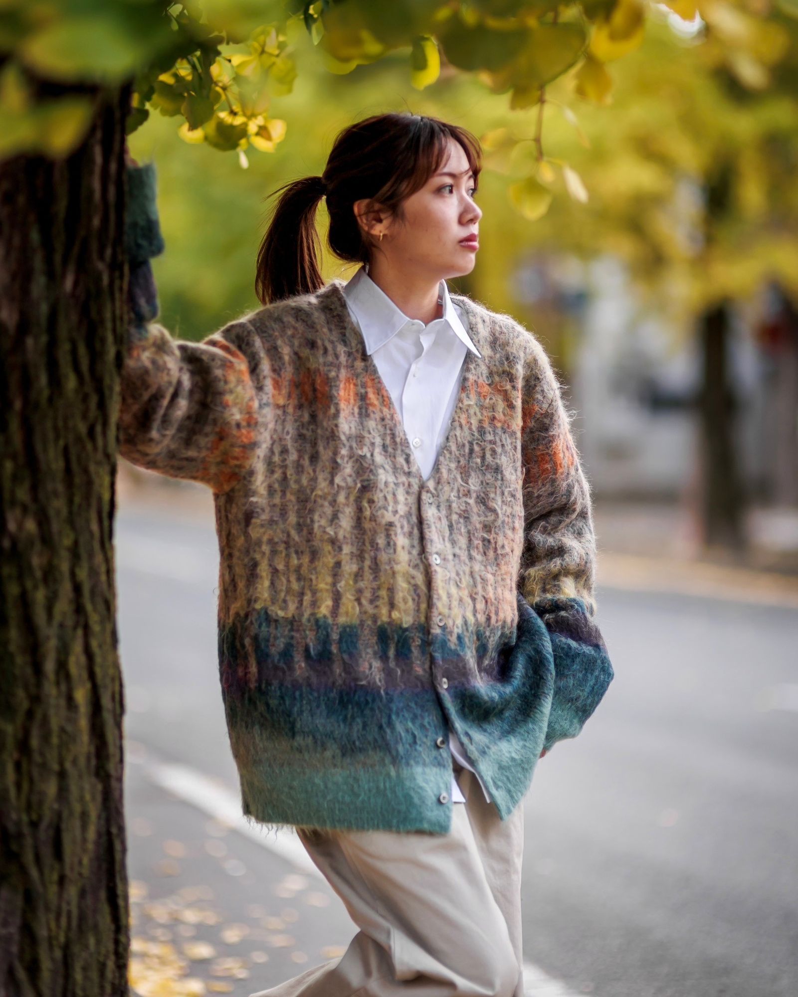 YOKE 新作TREE JAQUARD MOHAIR BUTTONED CARDIGAN style.2024.11.22