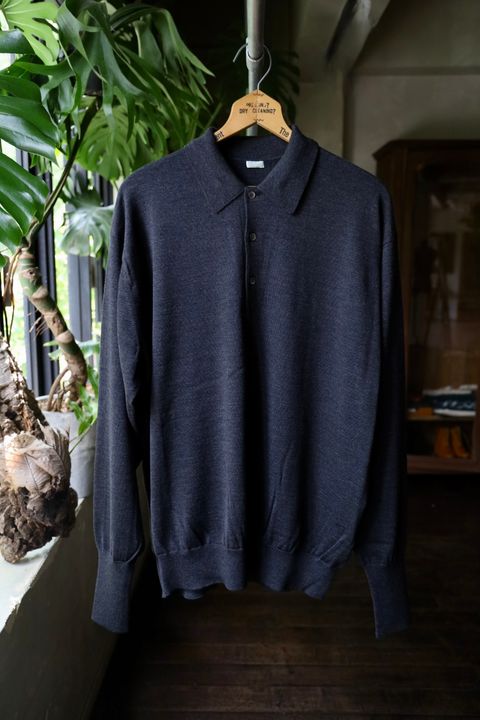 アプレッセ Wool Knit L/S Polo Shirt(24AAP-03-06K)CHARCOAL☆8月10日(土)発売！