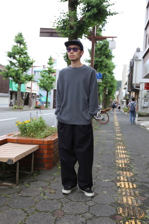 Graphpaper Waffle L/S Tee(GM203-70139B)"GRAY"Style.2020.7.15.