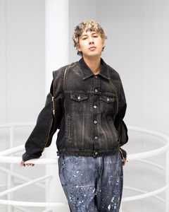 doublet ダブレット26SS FILLETED ZIP DENIM JACKET (26SS08BL241) BLACK