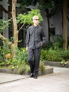 MARKAWARE DOUBLE PLEATED SEMI EASY TROUSERS MARKスタイル