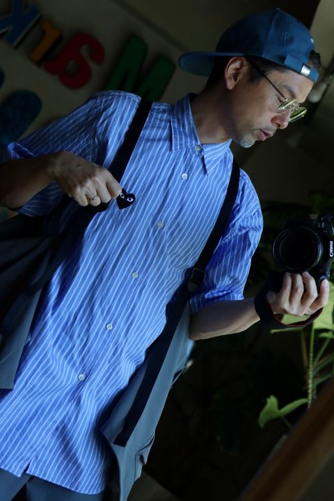 FreshService × HOUYHNHNM “EDITOR’S JACKET” & “EDITOR’S TROUSERS”GRAYスタイル