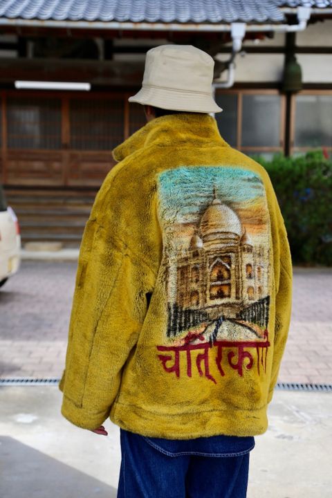 doublet HAND-PAINTED FUR JACKET"YELLOW"Style.2020.12.20.