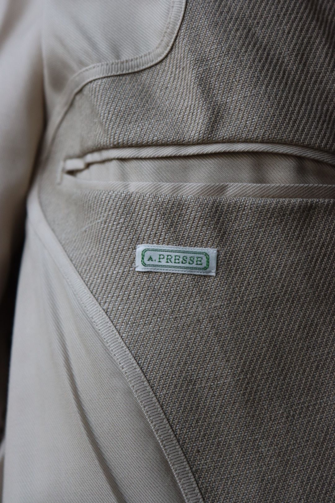 アプレッセ23SSコート Linen Half Coat(23SAP-01-06H)BEIGE