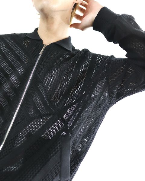 YOKE 新作COTTON MESH STRIPE ZIP-UP CARDIGAN style.2024.2.23