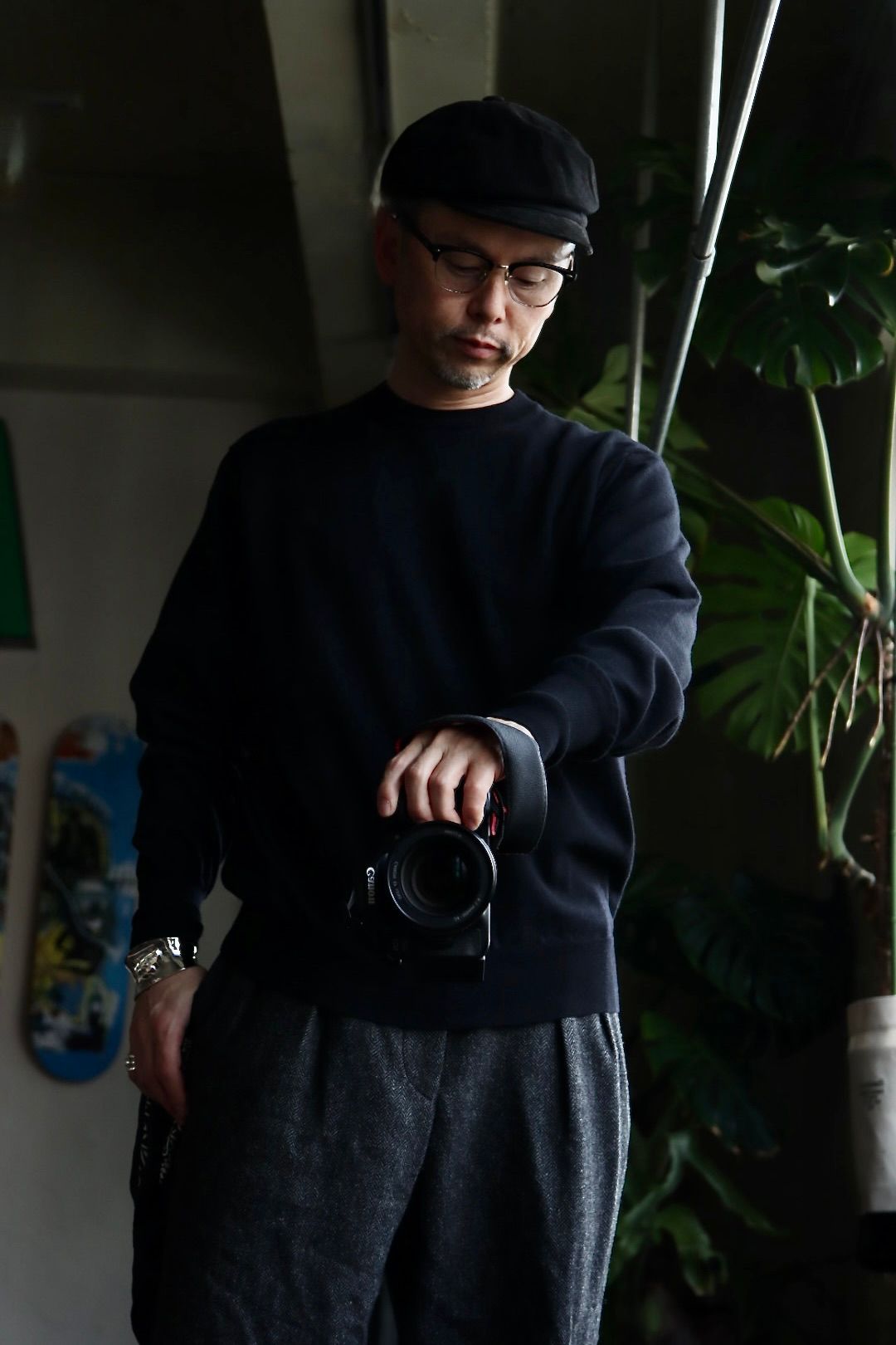 アプレッセ23SSニット Cashmere High Gauge Crew Neck Sweater(23SAP-03-05H)BLACK - 2(M)