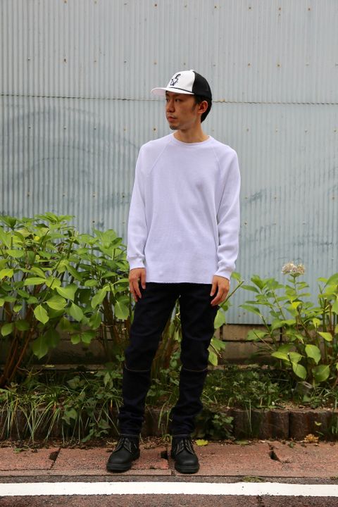 Graphpaper Waffle L/S Tee(GM203-70139B)"WHITE"Style.2020.7.14.