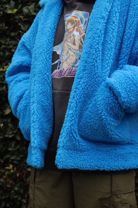 doublet HAND-PAINTED RECYCLE FUR JACKET(21AW04BL123) style.2021.12.19