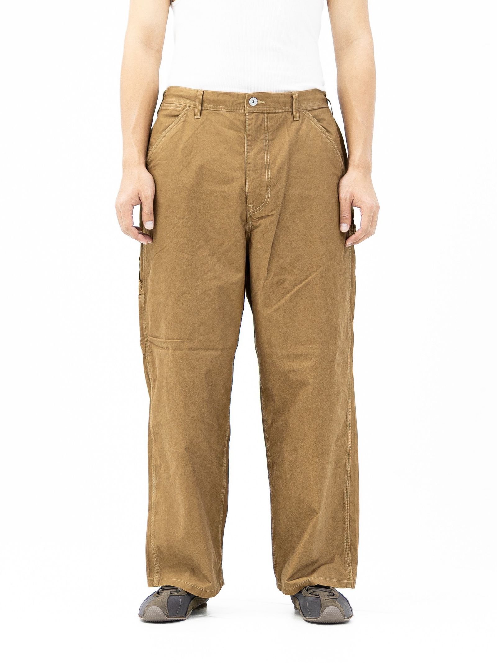 フレッシュサービス COTTON CANVAS LEATHER COLLAR WORK JACKET (CAMEL) MARKスタイル