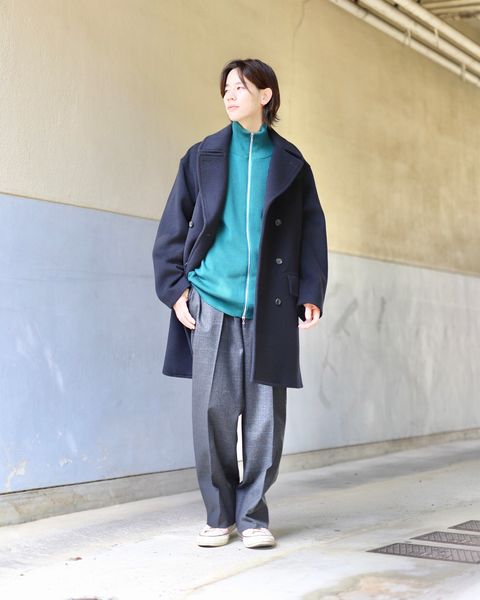 blurhms ブラームス 23FW Wool Cashmere Pea Coatスタイル