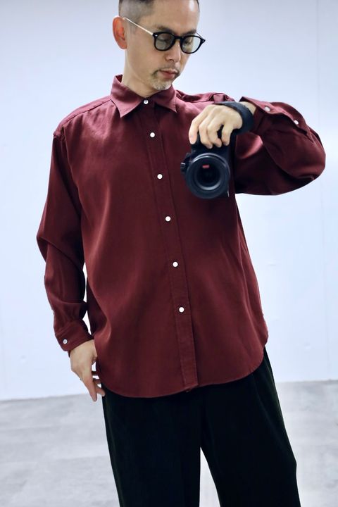 A.PRESSE 2026 STYLE1 Double Weave Twill Regular Collar Shirtsスタイル