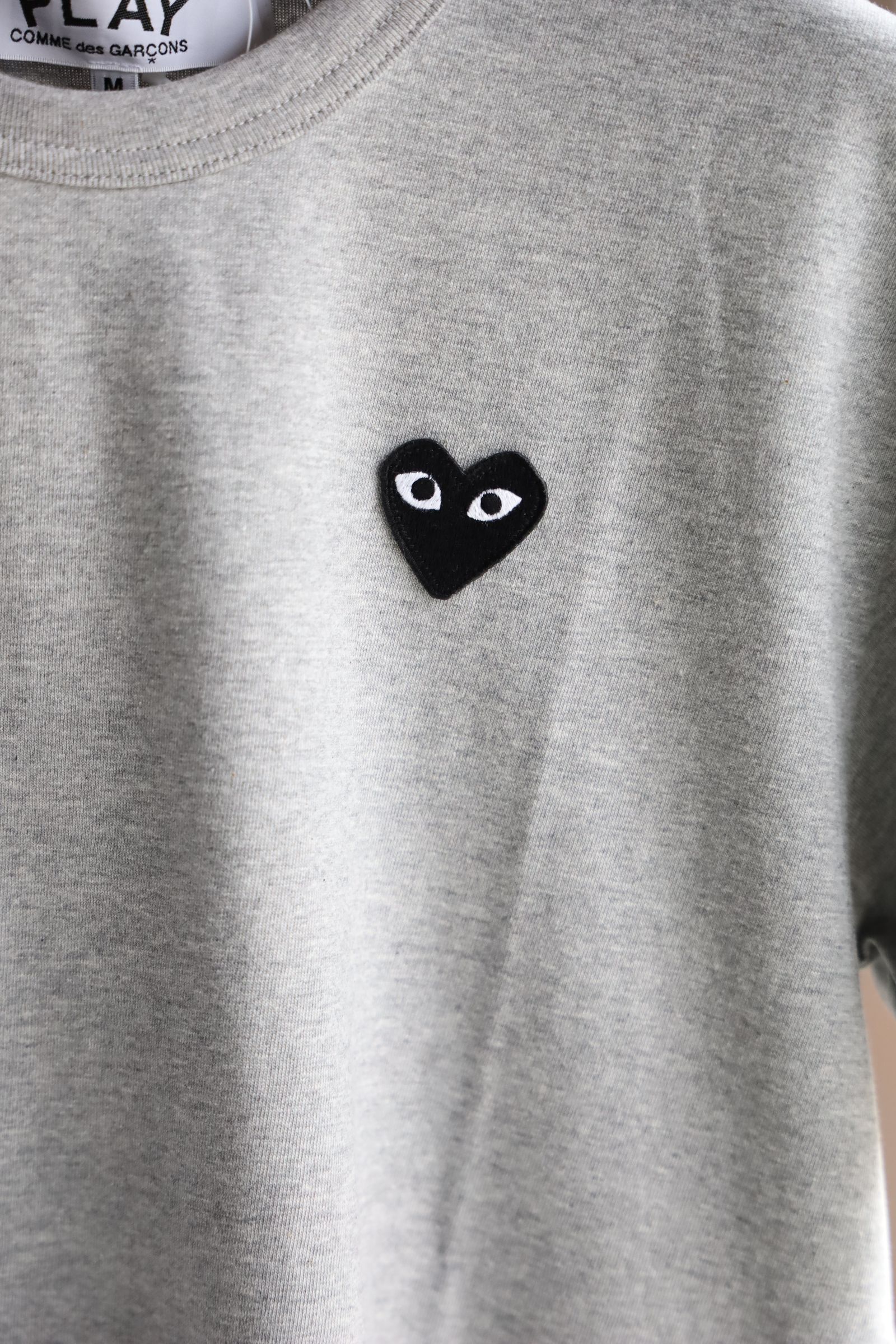 プレイコムデギャルソン 希少柄 ハート Tシャツ カットソー グレー S PLAY COMME des GARCONS - PLAYプレイコムデギャルソン ワン