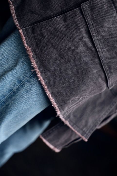 YOKE COTTON CUT-OFF COVERALL JACKET"DUSTY PINK"スタイル
