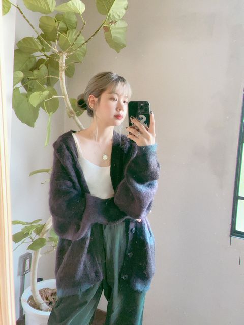 YOKE 新作MOHAIR BORDER CARDIGAN style.2023.8.28
