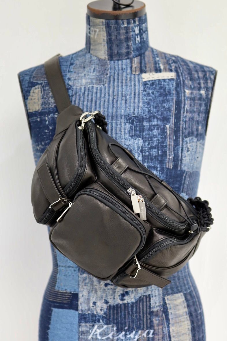 Yohji Yamamoto POUR HOMMEレザーウェストバッグ(HK-I07-775)BLACK☆新作発売！