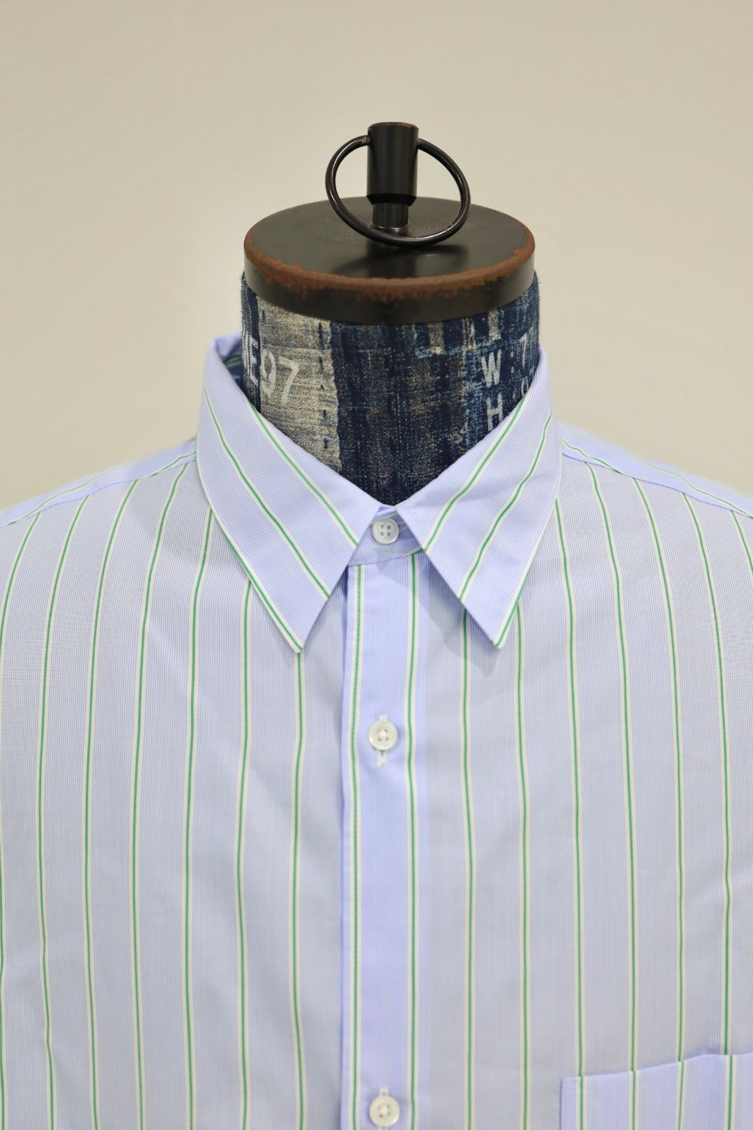 グラフペーパー SIDOGRAS L/S Oversized Regular Collar Shirt(GM262-50027)GREEN PIN STRIPE☆6月6日(土)発売！