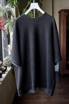 グラフペーパー24SS Double Face Jersey S/S Crew Neck(GM241-70093)D.GRAY