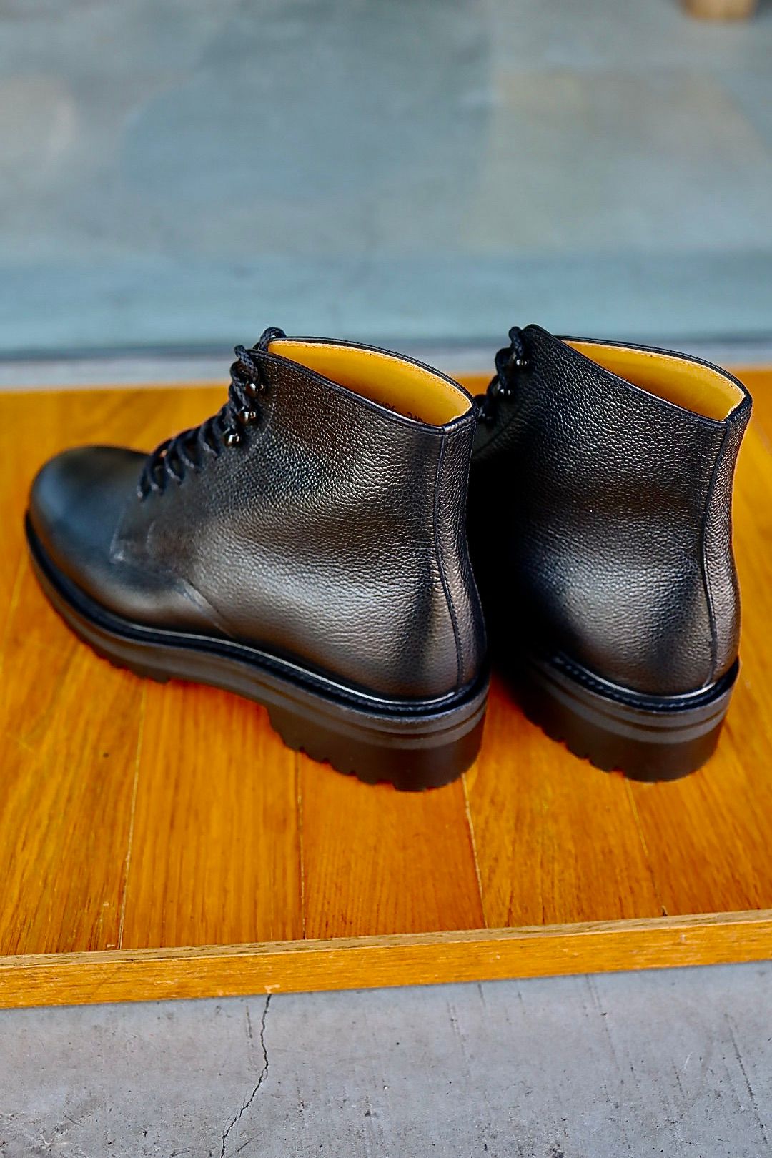 FOOTWORKSフットワークス レースアップブーツ WOMENS Lace-up shoes in grain leather(F03-0002_W)BLACK☆新作発売！