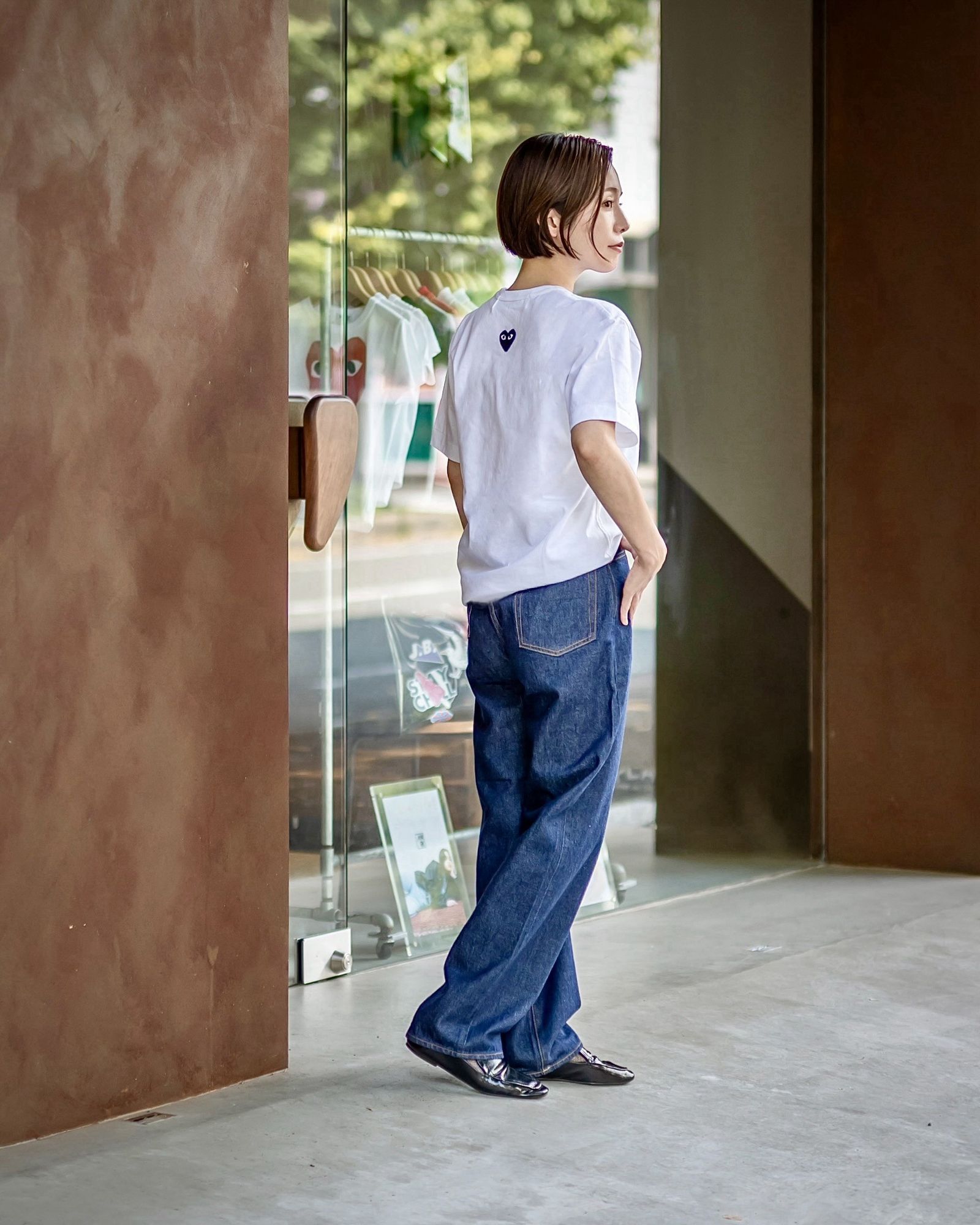 PLAY COMME des GARCONS バックワンポイントTシャツ style