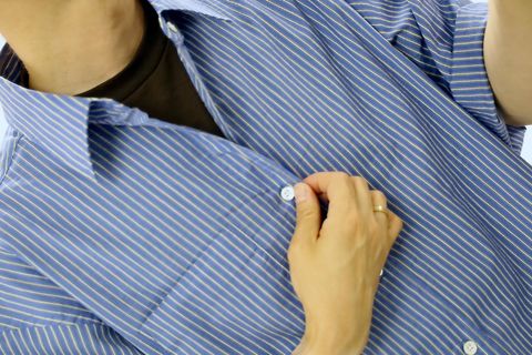 FreshService 26SS HRAFTeX® S/S STRIPE SHIRT"BLUE STRIPE"スタイル