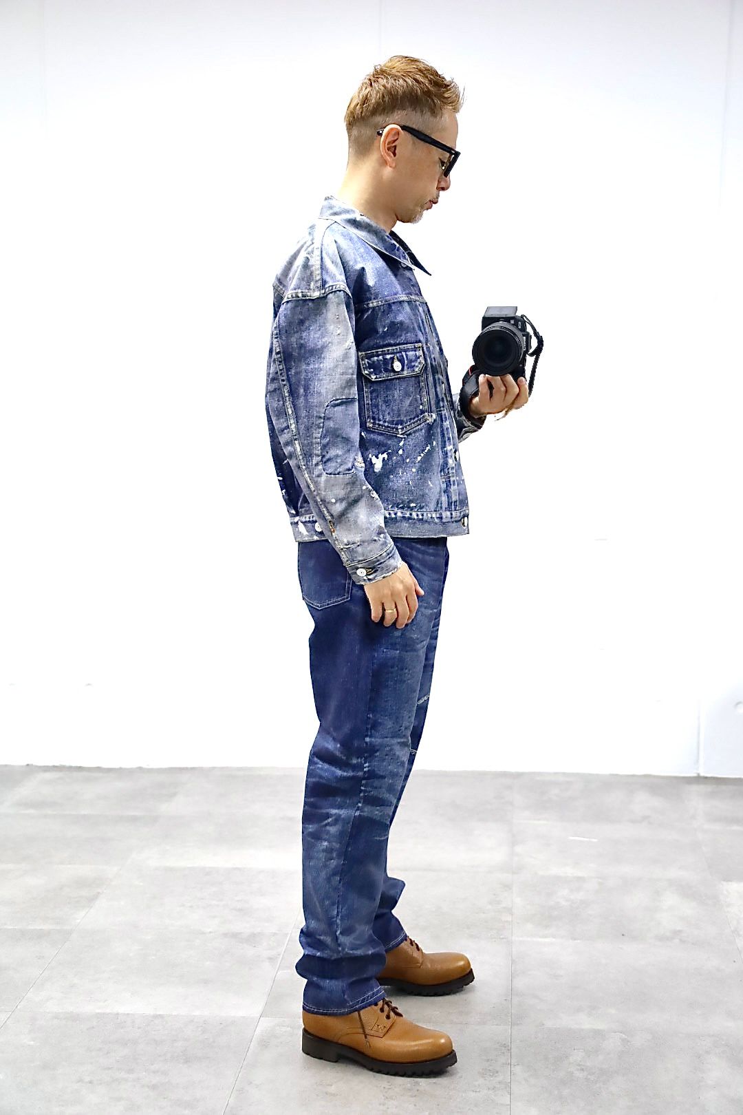 eYe JUNYA WATANABE MAN×New Manual 転写デニムプリントジャケットスタイル