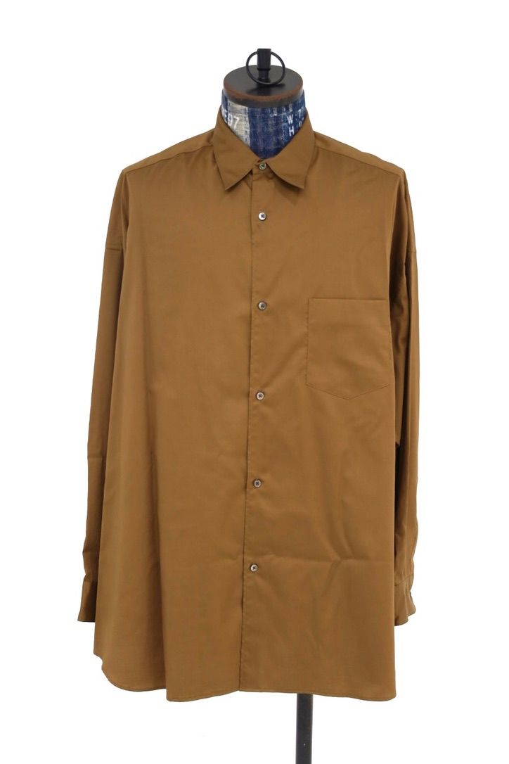 グラフペーパー Silicon Poplin Oversized Regular Collar Shirt(GM263-50196)BROWN☆8月8日(土)発売！