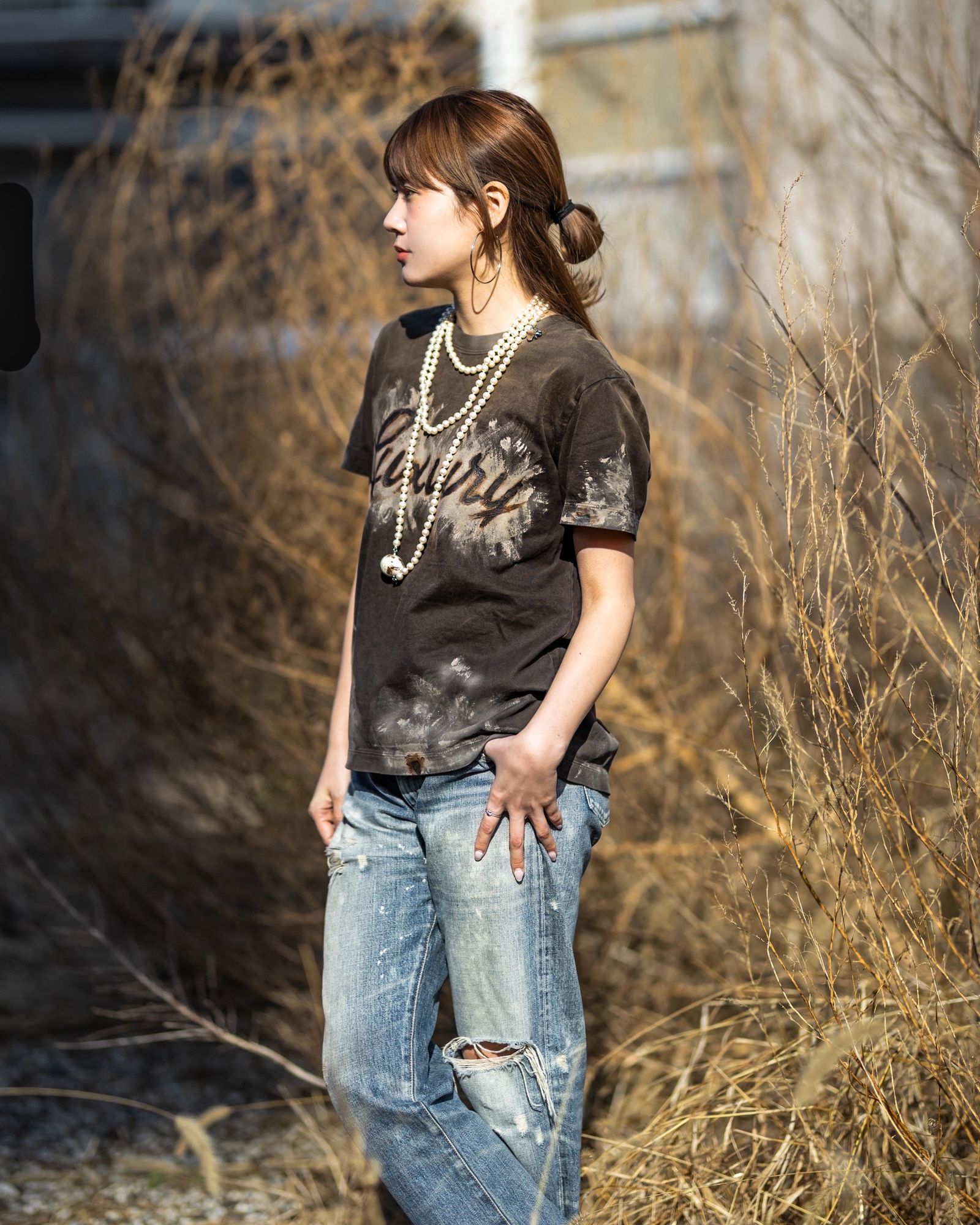 doublet ダブレット26SS LUXUARY MUD PAINT T-SHIRT (26SS40CS434) BROWN ★1月17日(土)11:00発売！