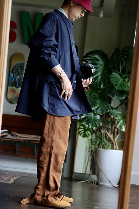 フレッシュサービス 22SS CARGO POCKET UTILITY SHIRT "NAVY"スタイル.2022.6.7.