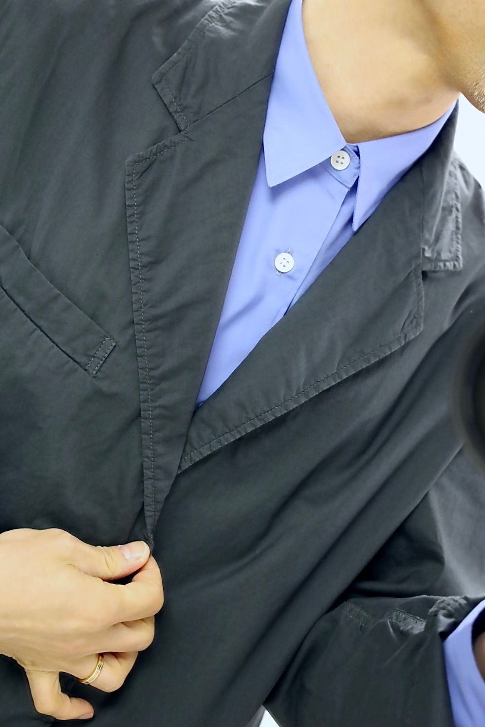 グラフペーパー 26SS Garment Dyed Typewriter Oversized Jacket(GU261-20099B)C.GRAY