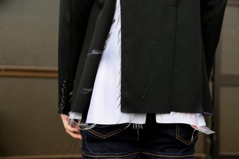 sulvam Gabardine classic short jacket"BLACK"Style.2020.9.6.