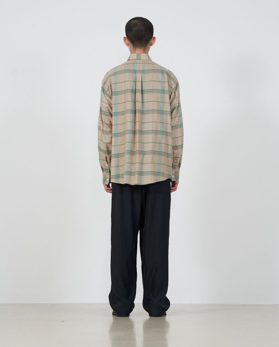 ヨーク25SS シャツPLAID REGULAR COLLAR SHIRT(YK25SS0944SH)BEIGE