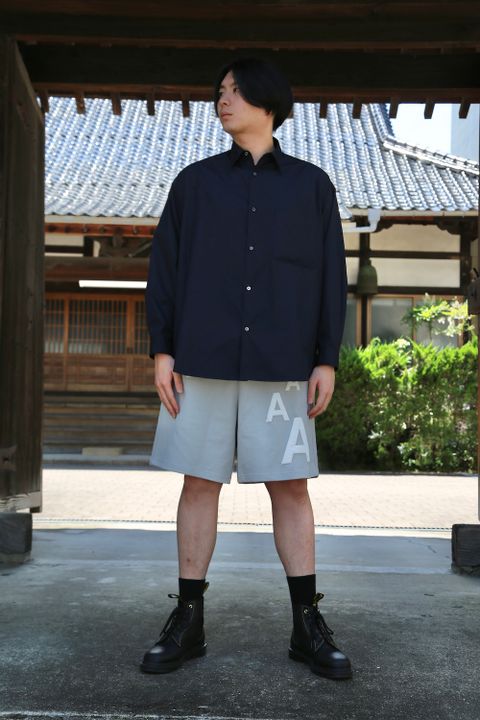 Graphpaper Broad L/S Oversized Regular Collar Shirt(GM212-50110B) style.2021.5.30.