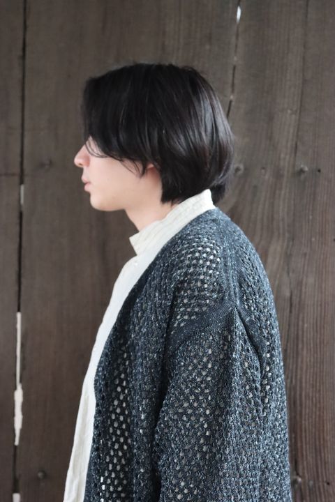 YOKE MESHED KNIT CARDIGAN(YK22SS0345S) style.2022.2.20