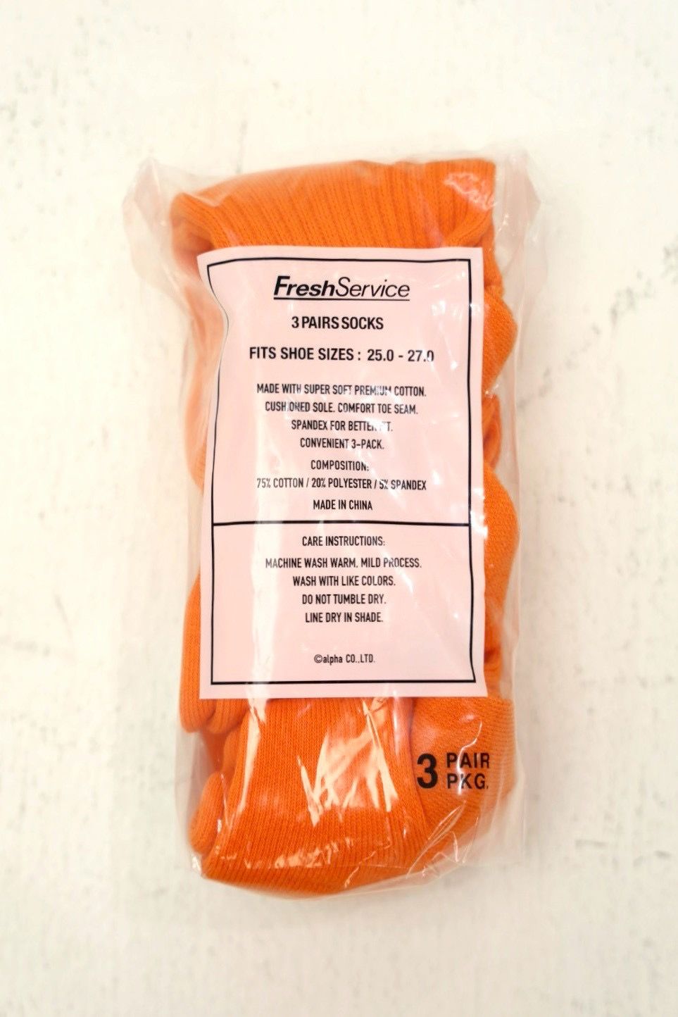 フレッシュサービスORIGINAL 3-PACK SHORT SOCKS(ORANGE)☆5月9日(土)発売！