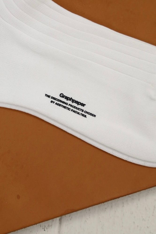 グラフペーパー26AW Graphpaper Rib Socks(GU263-90300B) WHITE☆8月1日(土)発売！