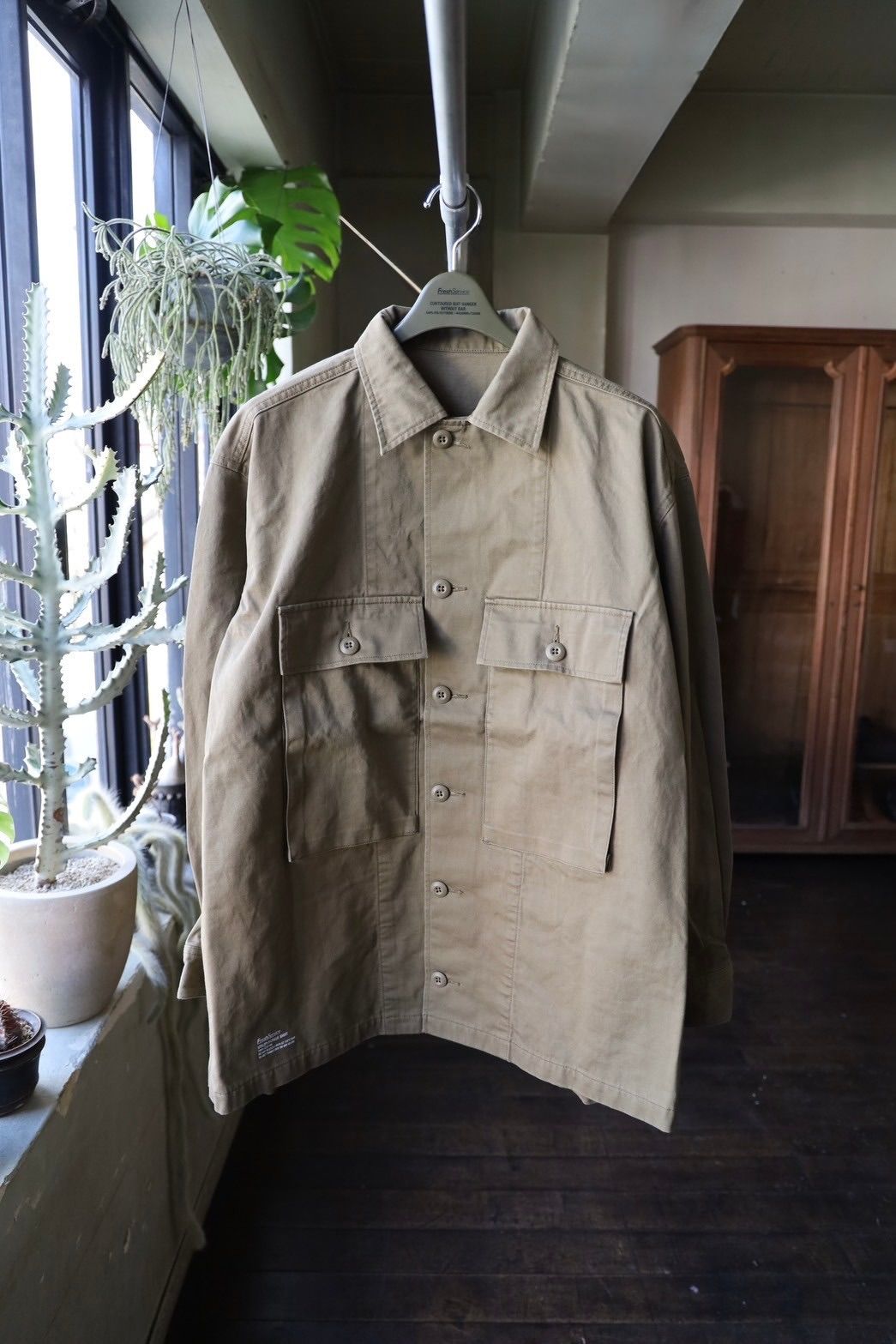 フレッシュサービス UTILITY FATIGUE SHIRT(FSC251-20138)GREEN(TAN)