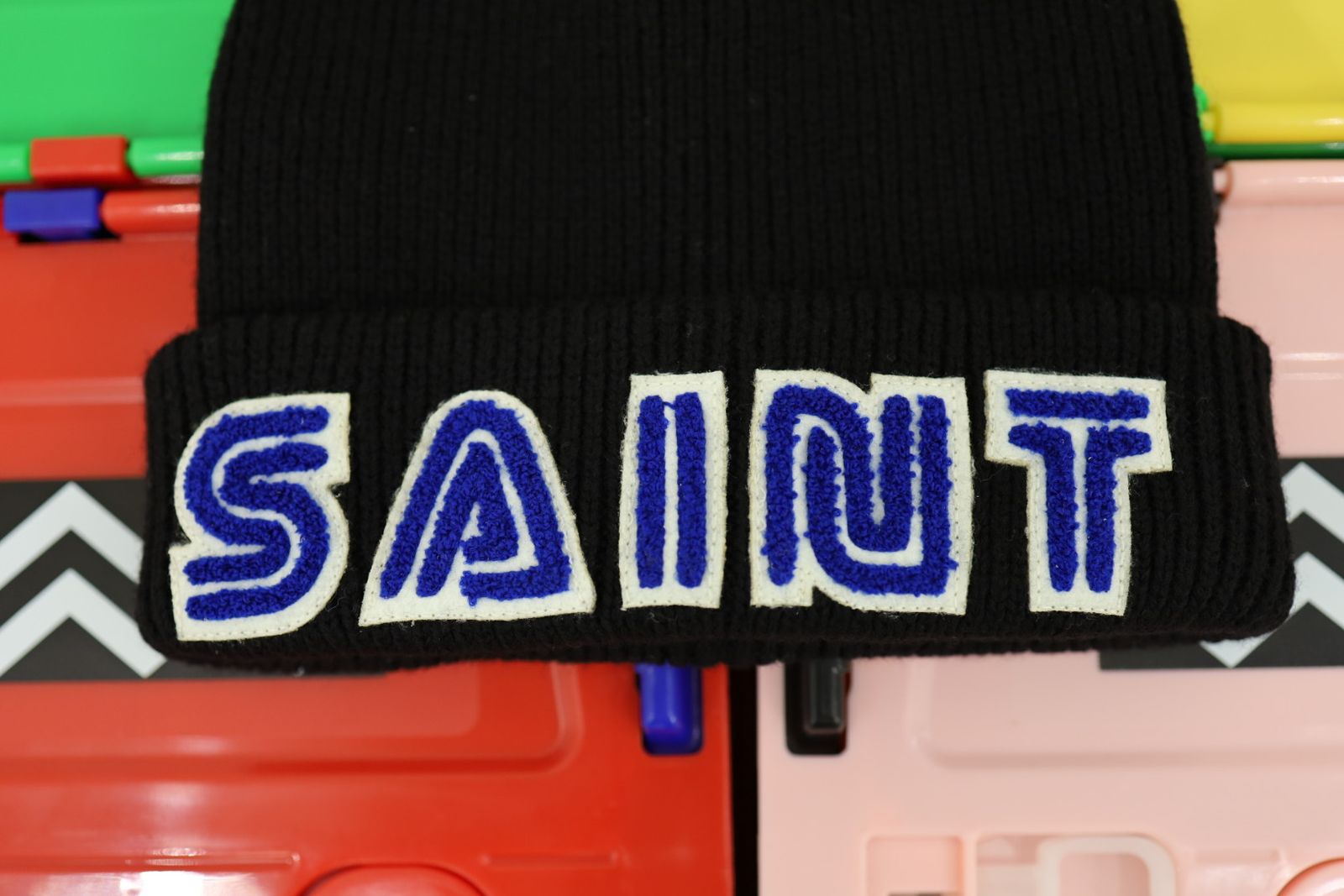 セントマイケル25AW SEGAコラボ SG_KNIT CAP /SAINT SEGA (SM-HR1-0000-C65)BLACK