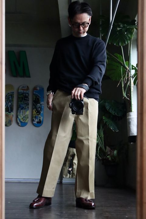 A.PRESSE Vintage US ARMY Chino Trousersスタイル